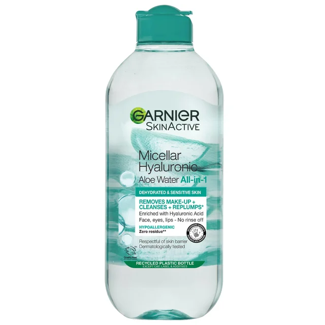 Garnier Micellair Hyaluron Aloë Water 400 ml, Reinig en Verstevig