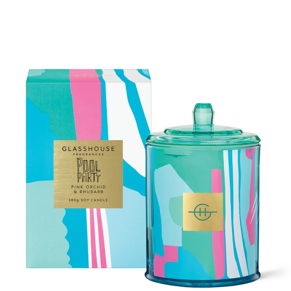 Glasshouse Fragrances Pool Party Limited Edition Soy Candle 380g Afbeelding 1