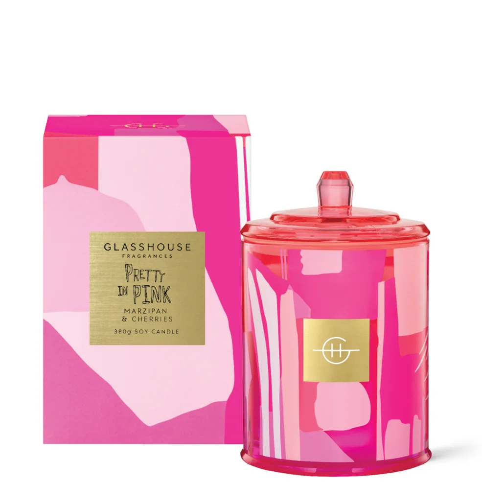 Glasshouse Fragrances Pretty in Pink Limited Edition Soy Candle 380g Afbeelding 1