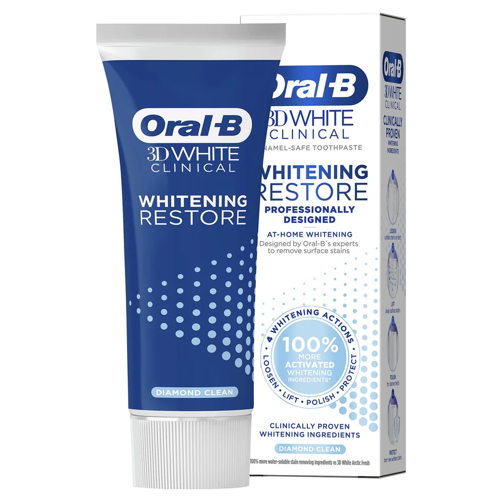 Oral B 3DWhite Clinical Whitening Restore Diamond Clean Toothpaste 70ml Afbeelding 1