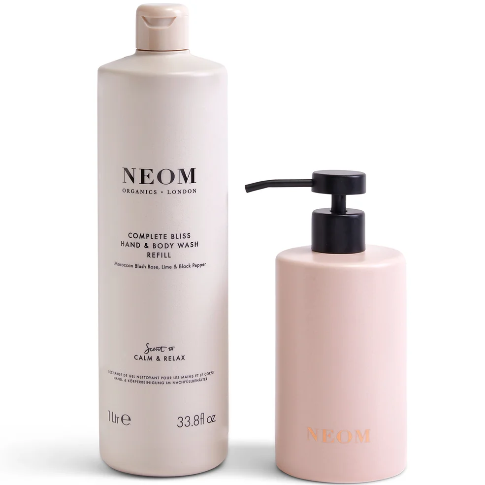 NEOM Complete Bliss Hand Wash Refill and Ceramic Dispenser 1L Afbeelding 1