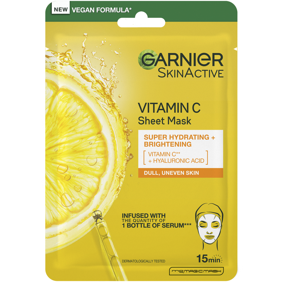 Garnier SkinActive Moisture Bomb Vitamin C Sheet Mask 28g Afbeelding 1