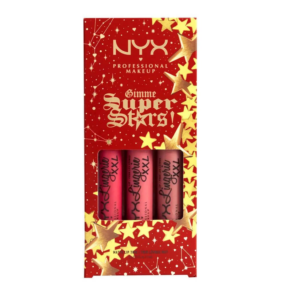 NYX Professionele Make-up Gimme Super Sterren! Matte Lipstick Trio Warme Bessen Geschenkset Afbeelding 1