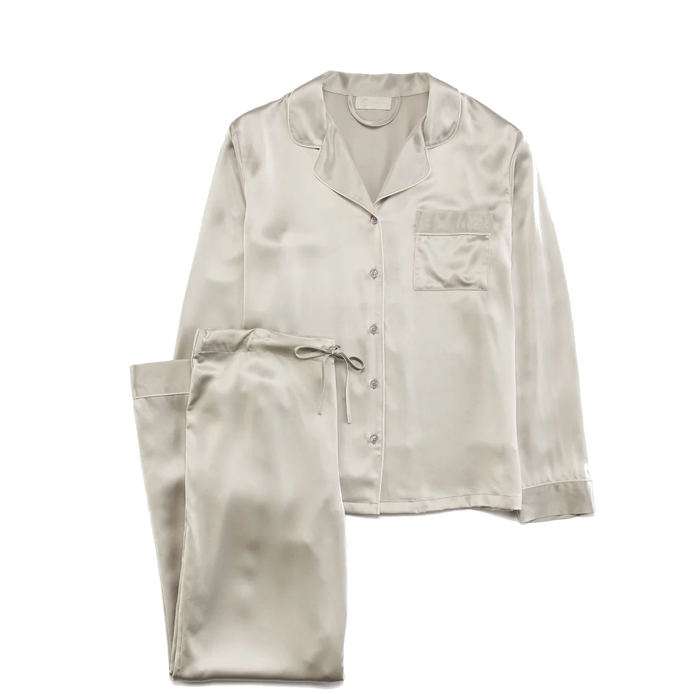 ESPA Home Silk Pyjamas - Moonlight Grey - L Afbeelding 1