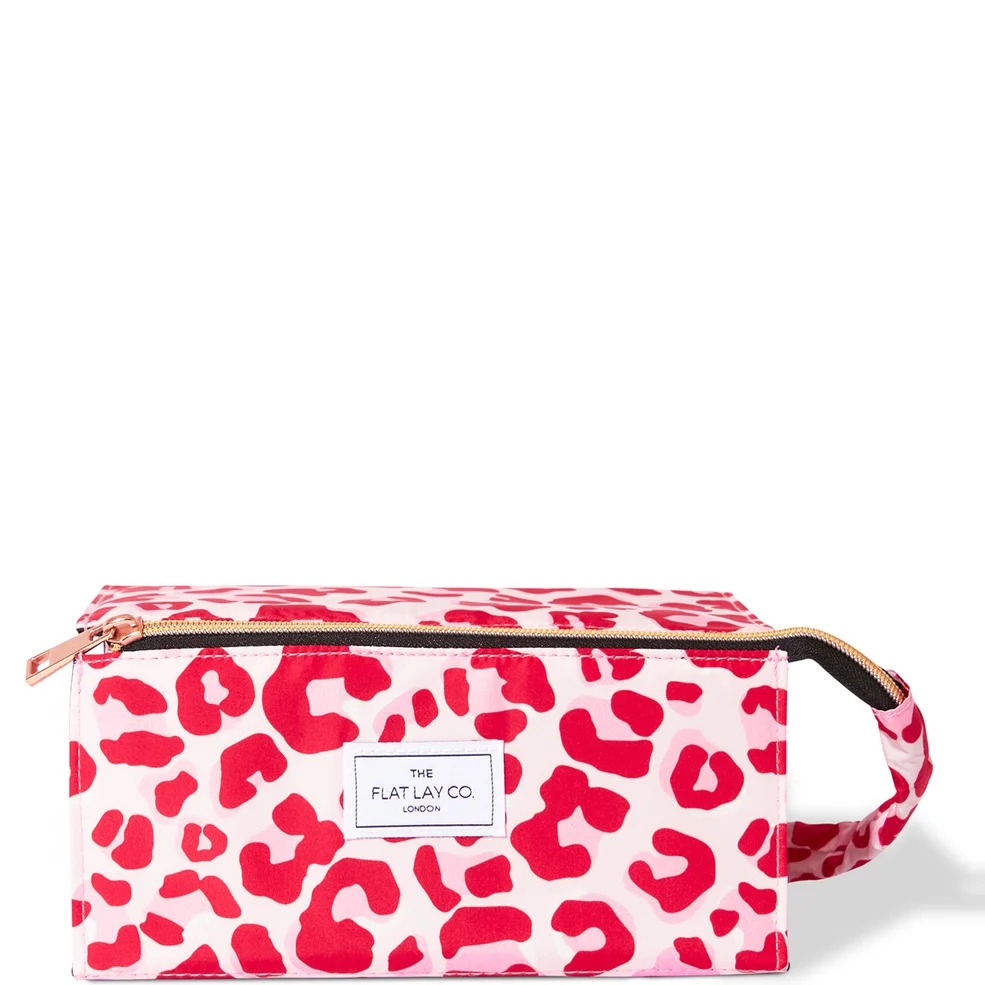 The Flat Lay Co. Open Flat Box Bag - Pink Leopard Afbeelding 1