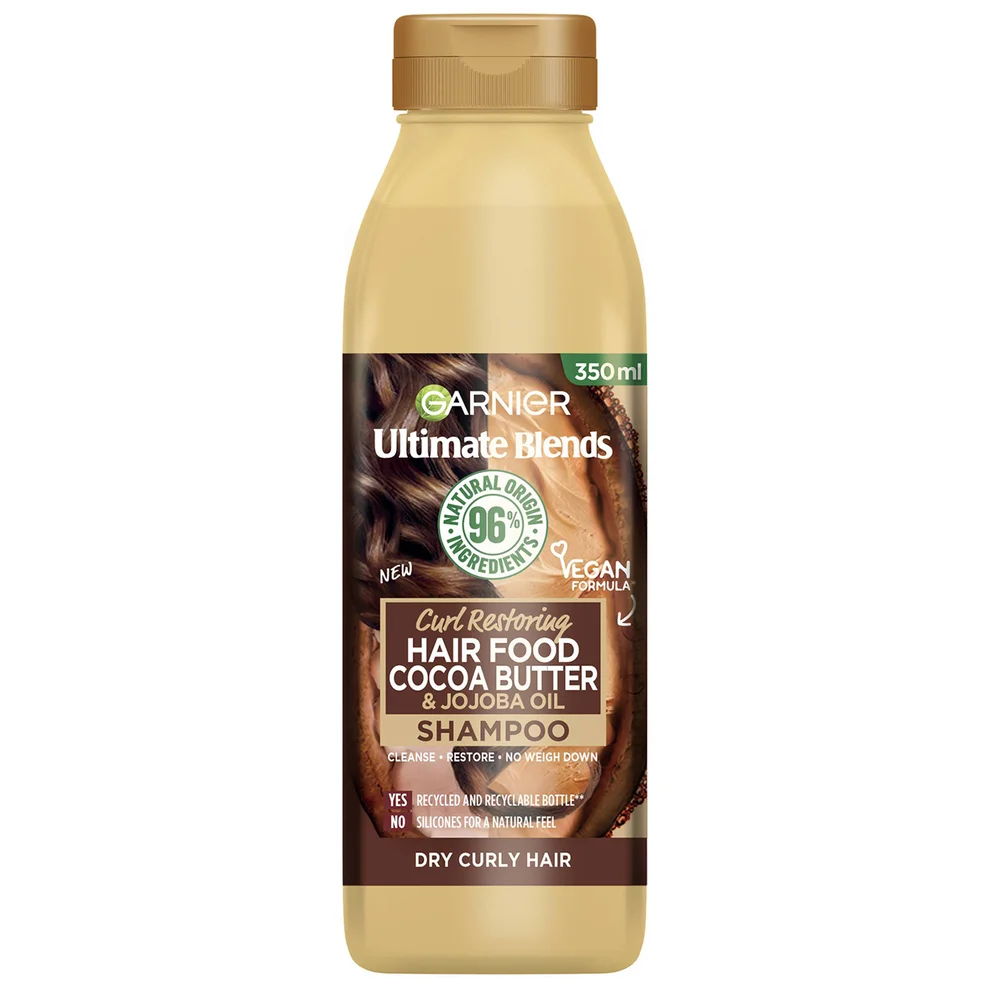 Garnier Ultimate Blends Cacaoboter Shampoo voor Droog, Krullend Haar 350 ml Afbeelding 1