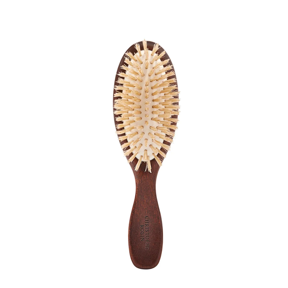 Christophe Robin New Travel Hairbrush with Natural Boar-Bristle and Wood Afbeelding 1