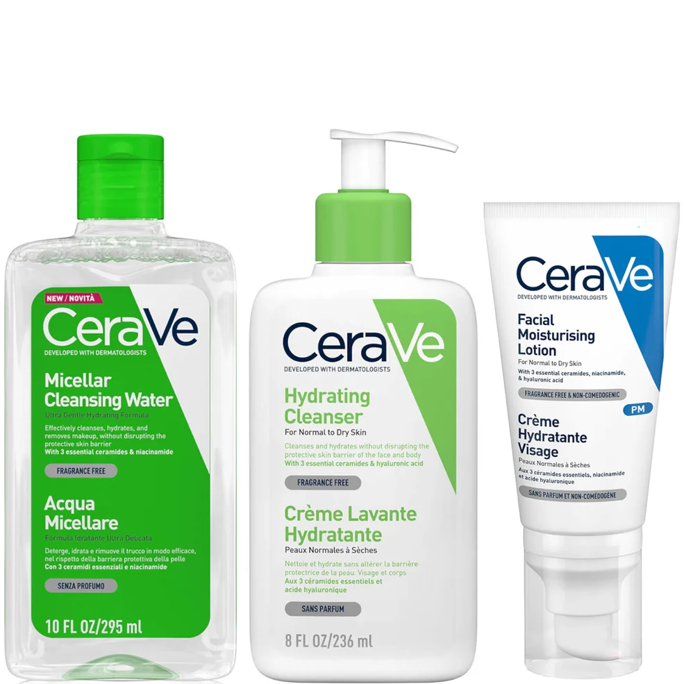 CeraVe Hydraterende 3 Stappen Dubbele Reiniging en Hydratatie Bundel Afbeelding 1