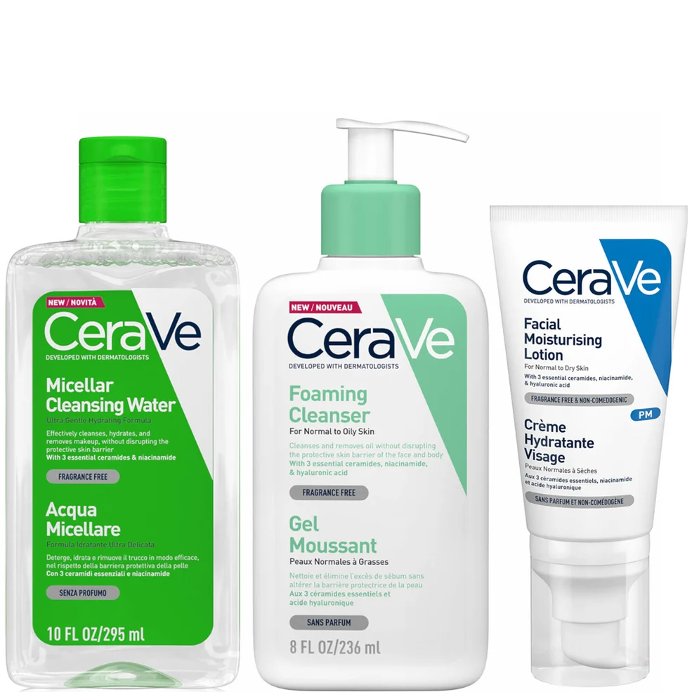 CeraVe Schuimende 3 Stappen Dubbele Reiniging en Hydratatie Bundel Afbeelding 1