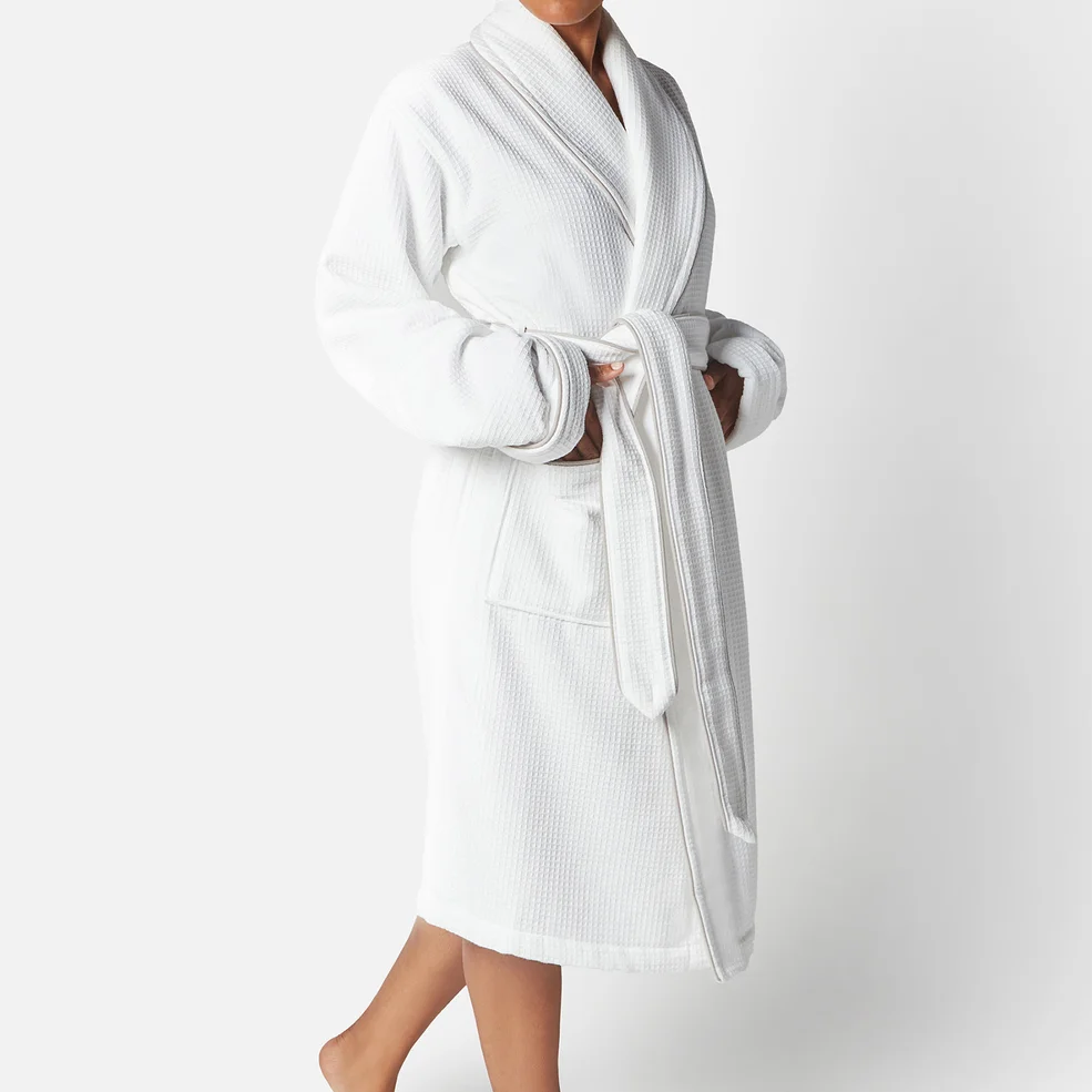 ESPA Home Waffle Bath Robe - White - S/M Afbeelding 1