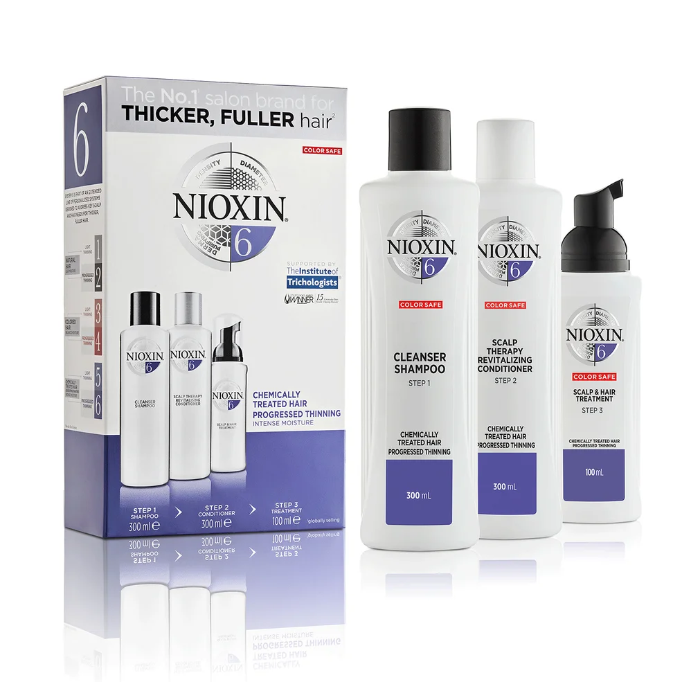 Nioxin Kit System 6 voor Gebleekt/Chemisch Behandeld Haar met Gevorderd Dunner Wordend Haar, Full-size Afbeelding 1
