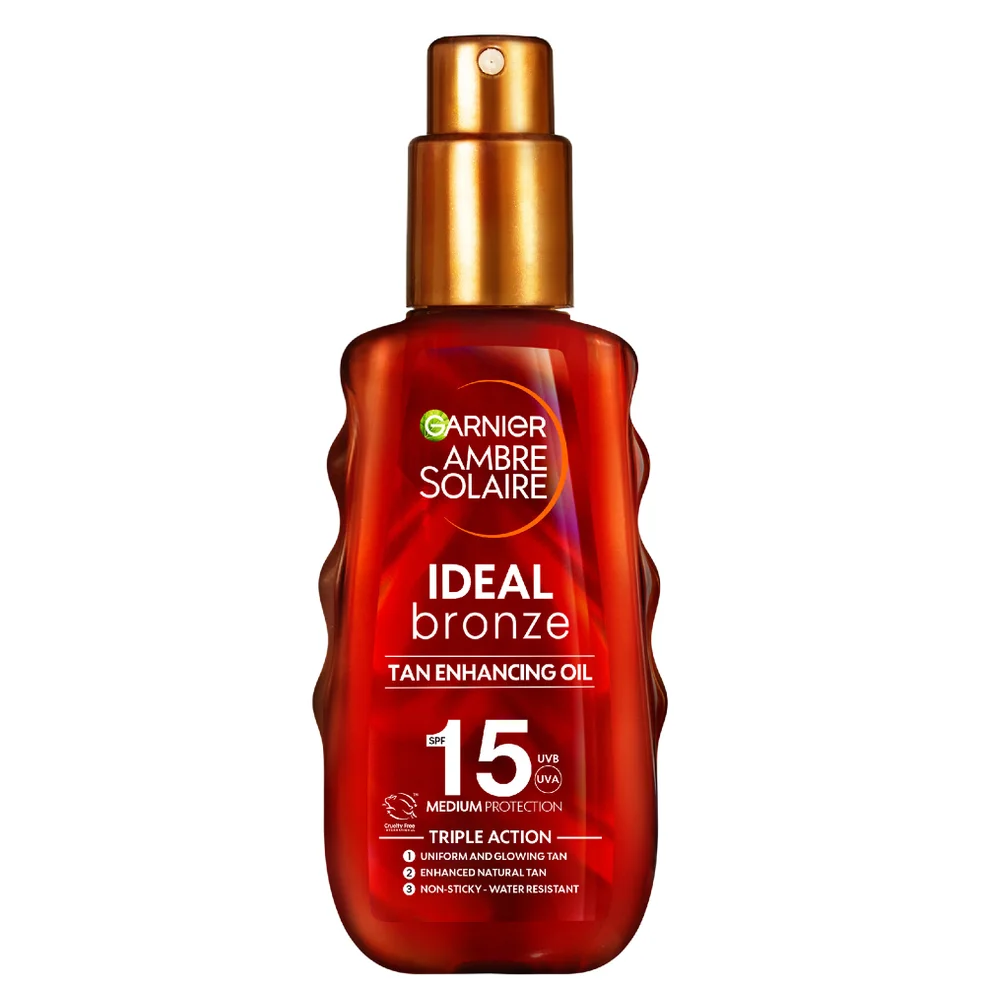 Garnier Ambre Solaire Ideal Bronze Beschermende Olie SPF15 Zonnebrandspray 150 ml Afbeelding 1