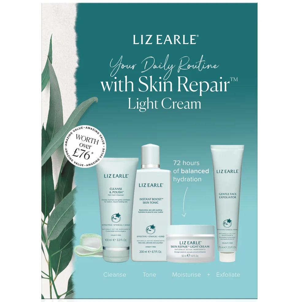 Liz Earle Your Daily Routine with Skin Repair Light Cream Kit Afbeelding 1