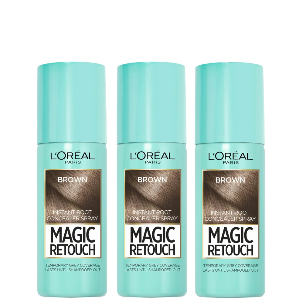 L’Oréal Paris Magic Retouch Medium Brown Root Concealer Spray Trio Bundle Afbeelding 1
