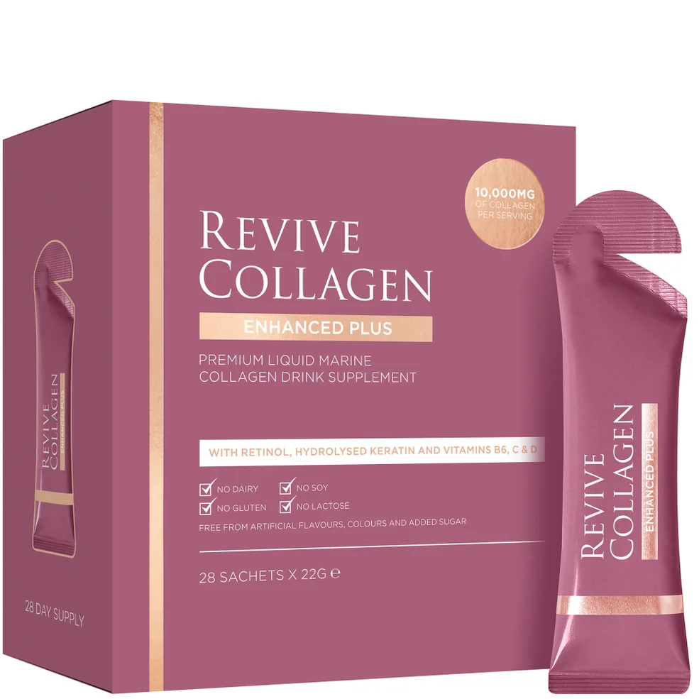 Revive Collagen Enhanced Plus 10,000mgs Liquid Hydrolysed Marine Collagen Sachet (28 Day) Afbeelding 1