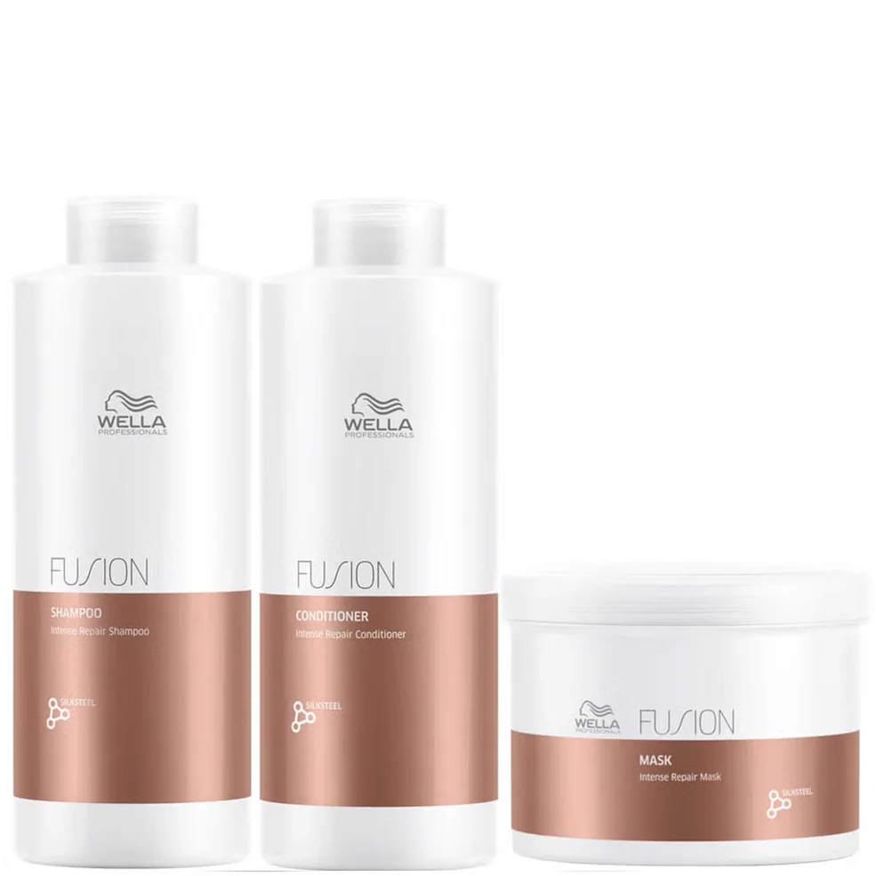 Wella Professionals Fusion Repair Shampoo, Conditioner and Mask Super Size Regime Bundle Afbeelding 1