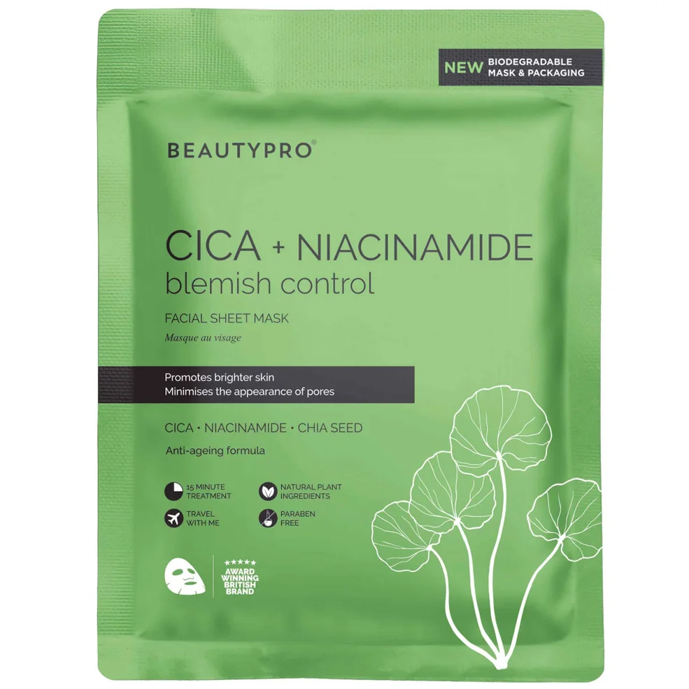 BEAUTYPRO Cica and Niacinamide Face Mask 22ml Afbeelding 1
