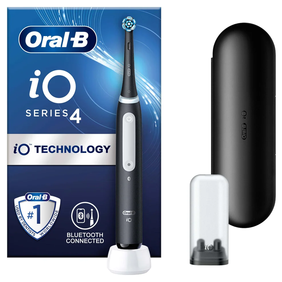 Oral-B iO4 Matte Black Electric Toothbrush with Travel Case Afbeelding 1