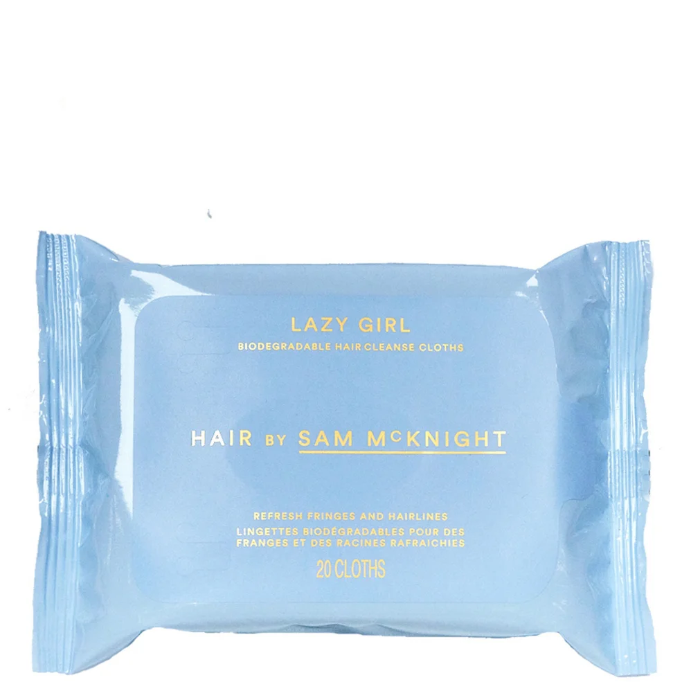 Hair By Sam McKnight Lazy Girl Biodegradable Hair Cleanse Cloths (20 Wipes) Afbeelding 1