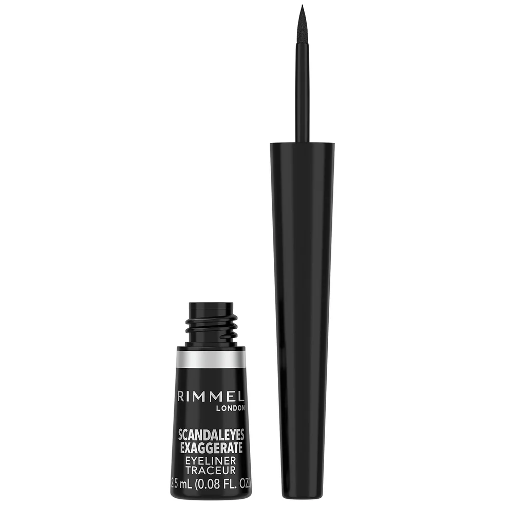 Rimmel London Exaggerate Vloeibare Eyeliner – 01 – Zwart, 2,5ml Afbeelding 1