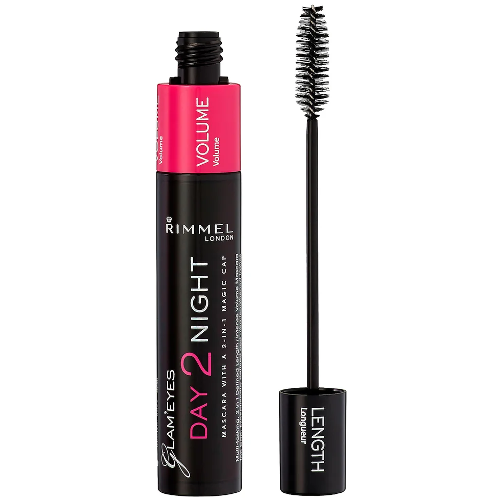 Rimmel London Day 2 Night Mascara – 01 – Zwart, 9,5ml Afbeelding 1