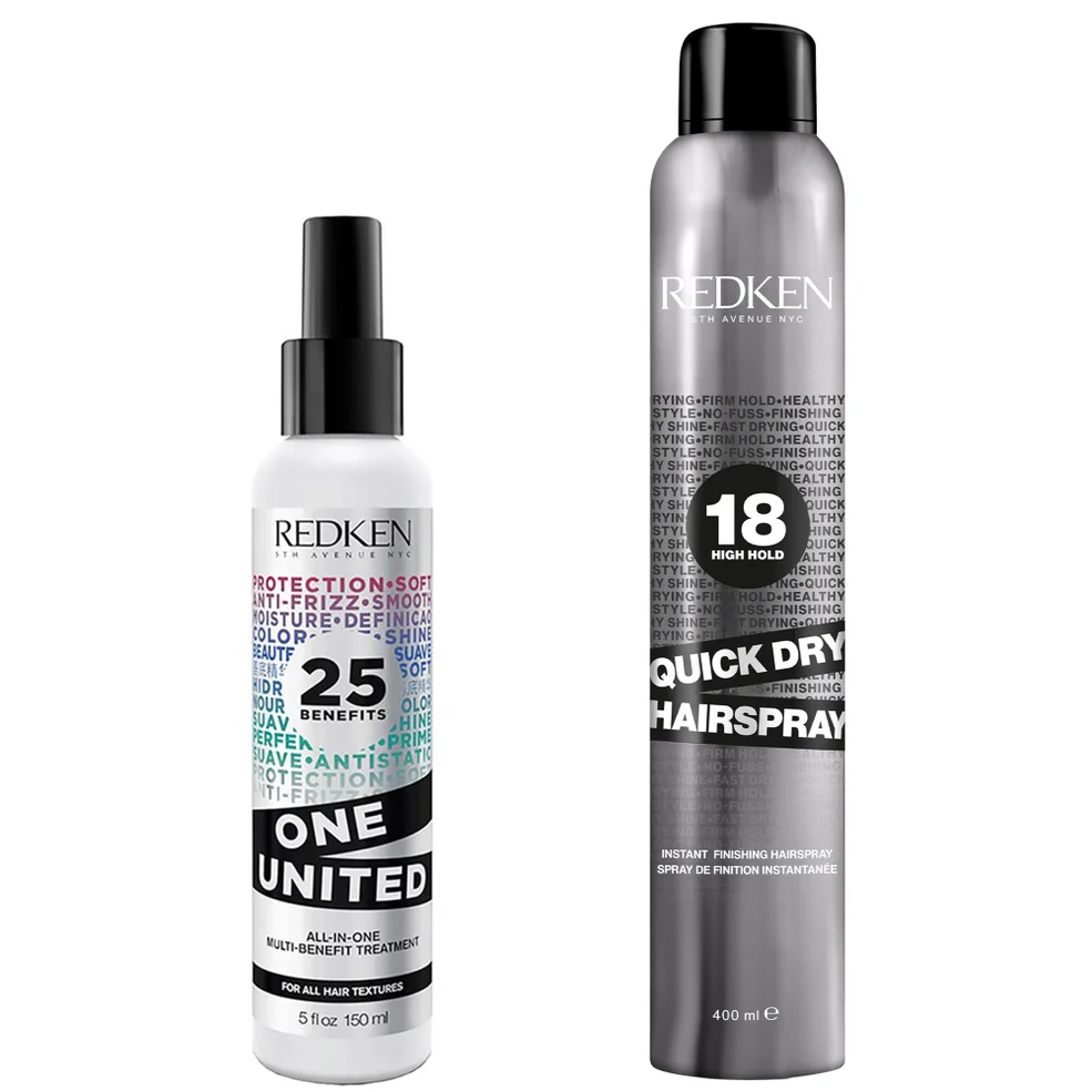 Redken Styling One United and Quick Dry Hair Spray Bundle Afbeelding 1