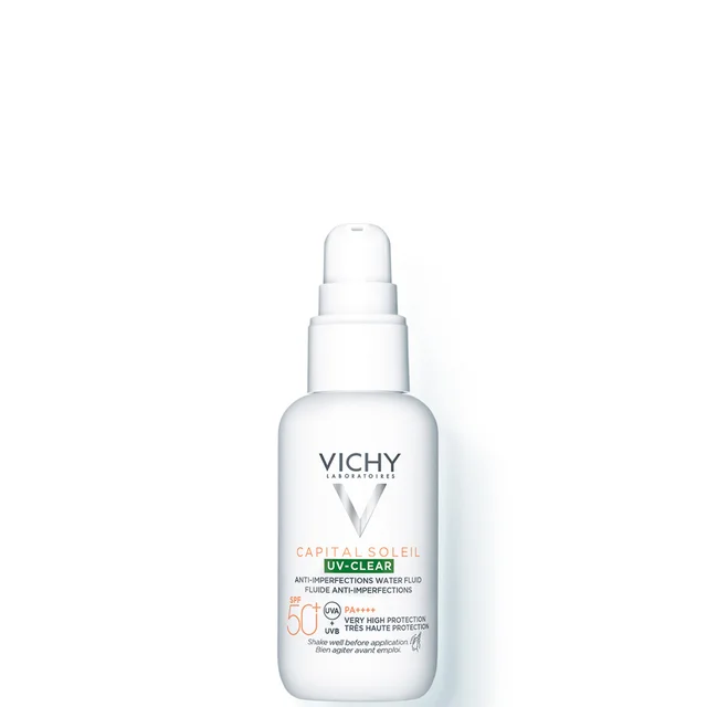 Vichy Capital Soleil UV-Transparante Dagelijkse Zonbescherming SPF50+ met Salicylzuur voor de Huid met Puistjes 40 ml