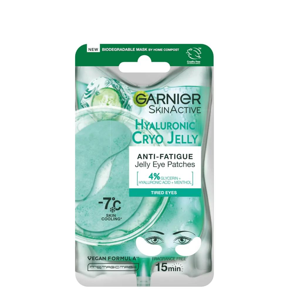 Garnier Antivermoeidheid Hyaluronzuur en IJskoude Komkommer Cryokelly Oogpatches Afbeelding 1
