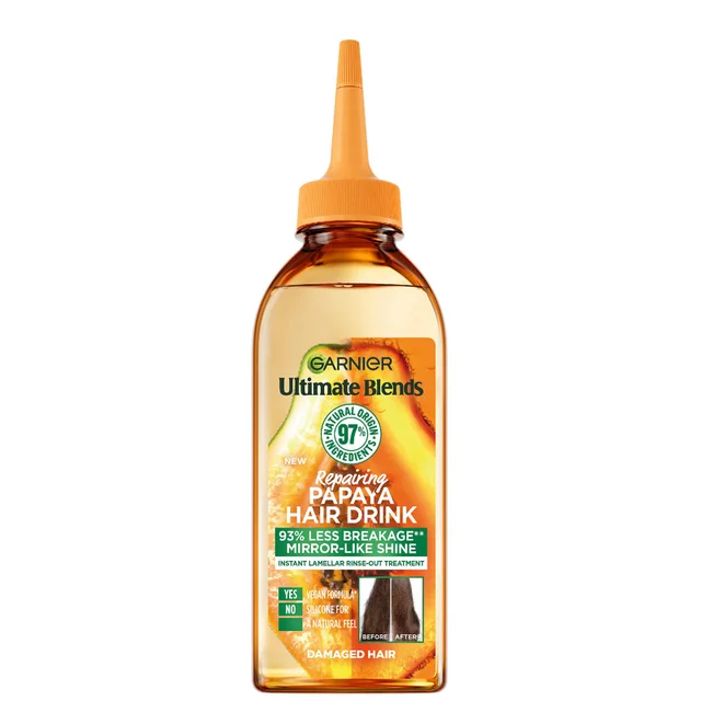 Garnier Ultimate Blends Nourishing Papaya Hair Drink Vloeibare Conditioner voor Droog Haar 200 ml