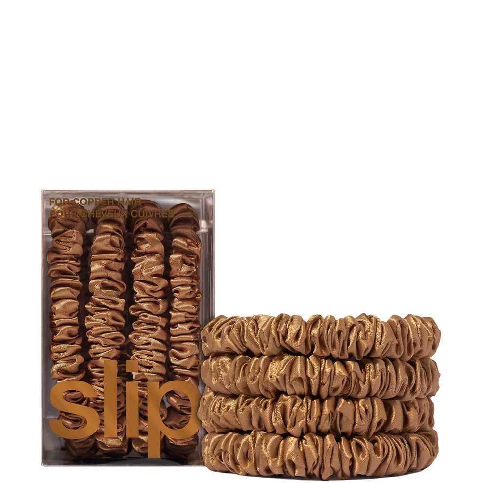 Slip Pure Silk Skinny Scrunchies - Copper Afbeelding 1