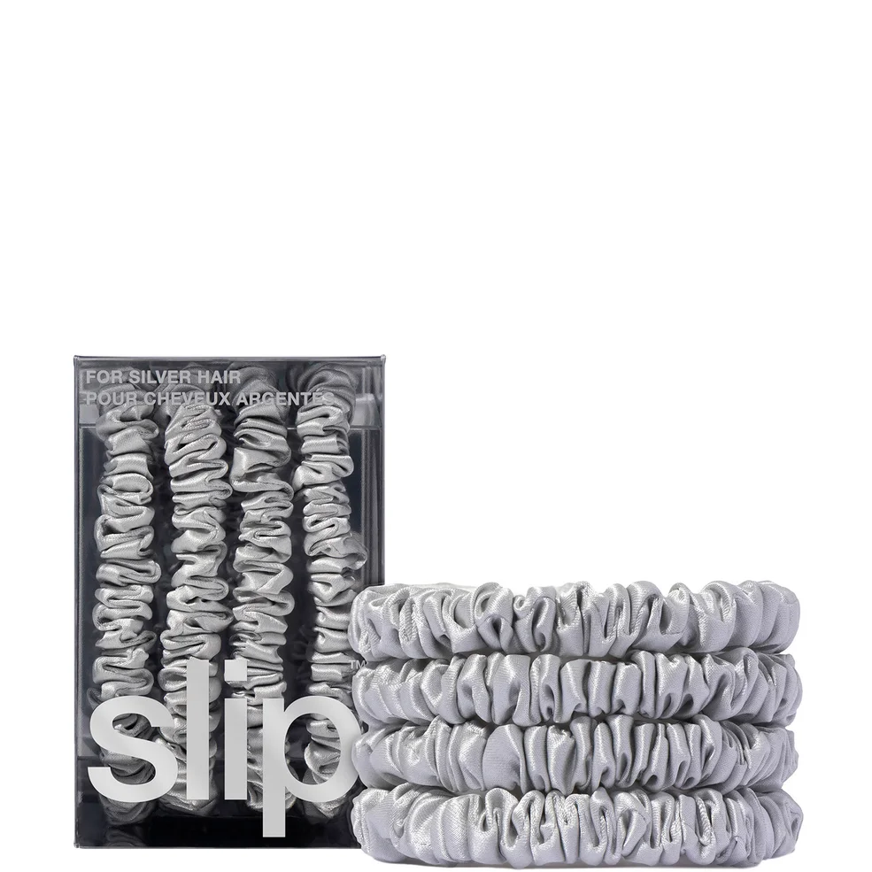 Slip Pure Silk Skinny Scrunchies - Silver Afbeelding 1