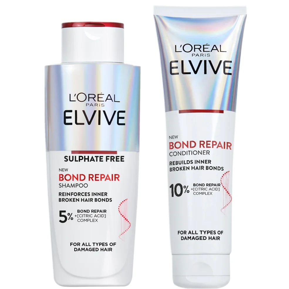 L’Oréal Paris Elvive Bond Repair Shampoo and Conditioner Bundle For Damaged Hair Afbeelding 1
