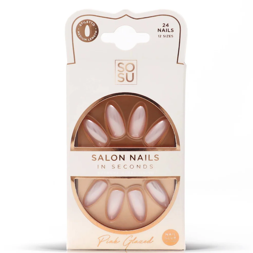 SOSU Cosmetics Glazed False Nails - Pink Afbeelding 1