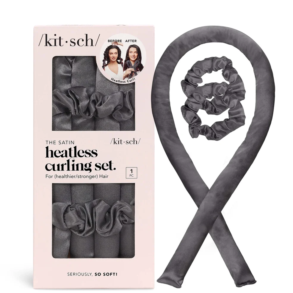 Kitsch Satin Heatless Curling Set - Charcoal Afbeelding 1