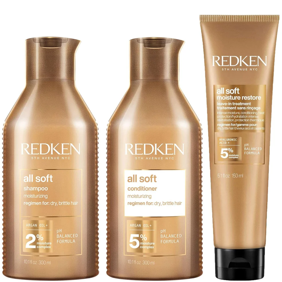 Redken All Soft Shampoo, Conditioner and Leave-in Routine for Dry Hair Afbeelding 1