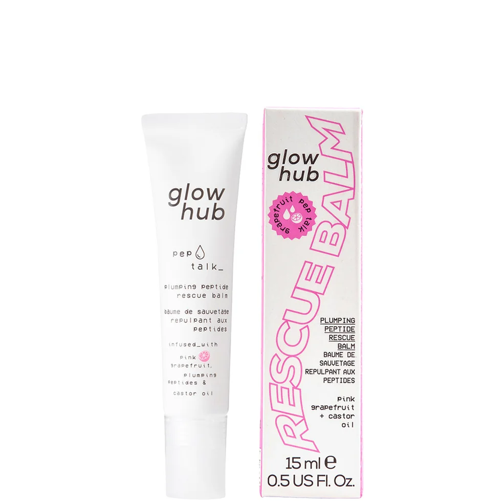 Glow Hub Pep Talk Lip Plumping Peptide Rescue Balm - Grapefruit 15ml Afbeelding 1