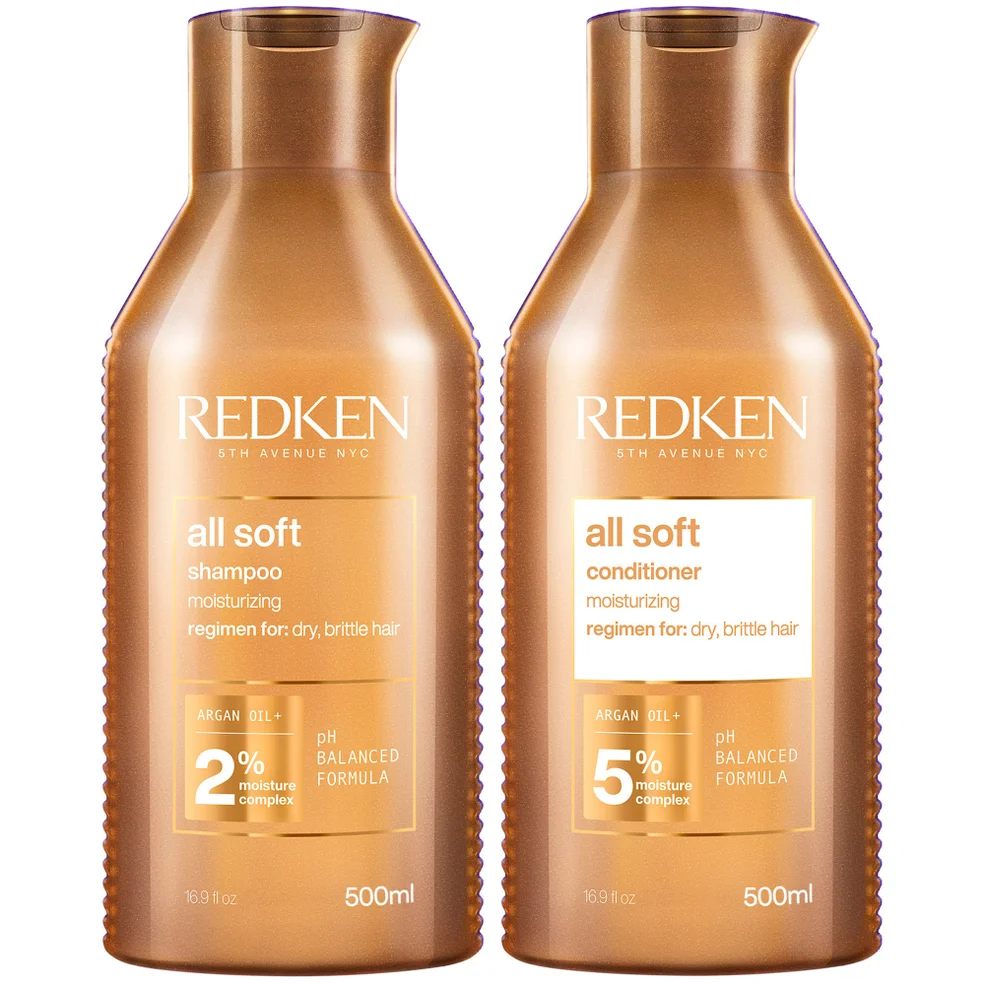 Redken All Soft Shampoo and Conditioner Routine for Dry, Brittle Hair 500ml Afbeelding 1