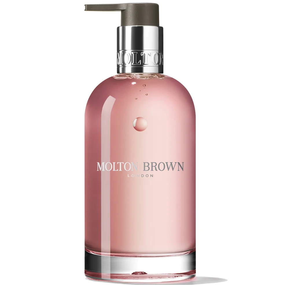 Molton Brown Delicious Rhubarb and Rose Fine Liquid Hand Wash in Glass Bottle 200ml Afbeelding 1