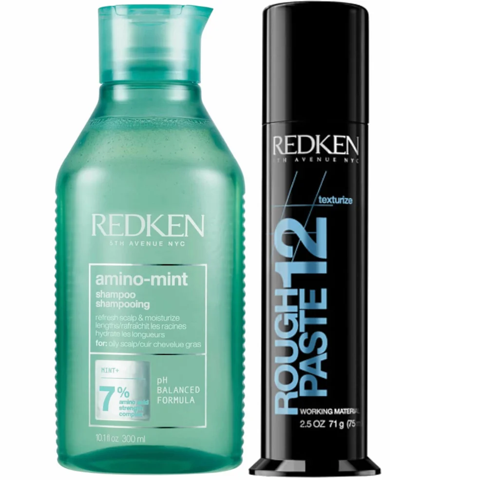 Redken Amino Mint for Oily Scalps and Hair Styling Texture Paste Bundle Afbeelding 1