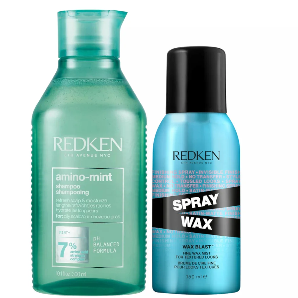 Redken Amino Mint for Oily Scalps and Finishing Hair Spray Wax for Body and Dimension Bundle Afbeelding 1