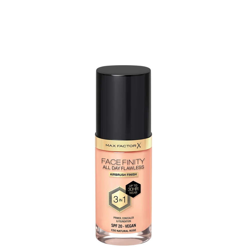 Max Factor Facefinity All Day Flawless 3 in 1 Vegan Foundation 30ml (Various Shades) Afbeelding 1