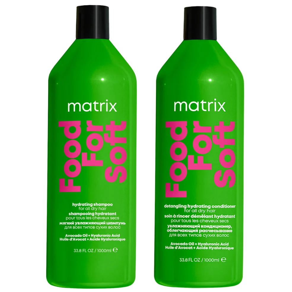 Matrix Food for Soft Hydrating 1000ml Shampoo and Conditioner with Avocado Oil and Hyaluronic Acid for Dry Hair Duo Afbeelding 1