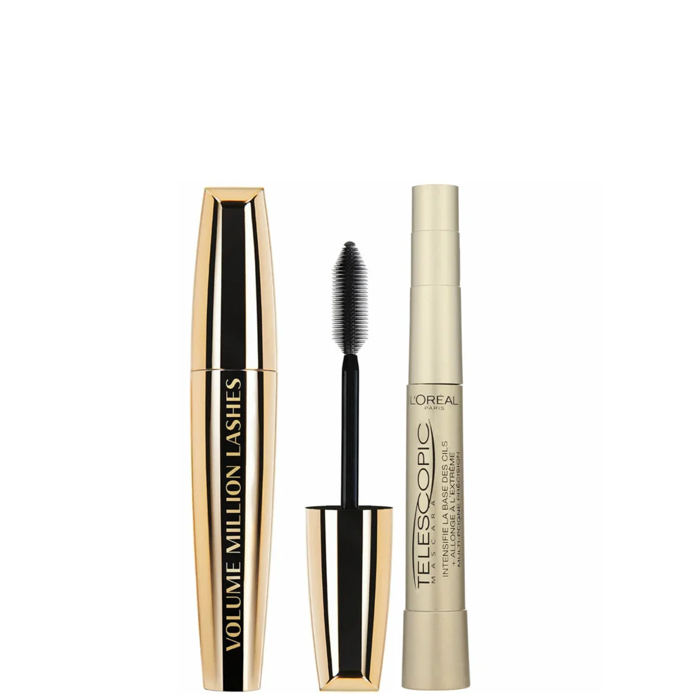 L'Oréal Paris Telescopic Mascara for More Length and Volume and Million Lashes Volume Mascara Bundle Afbeelding 1