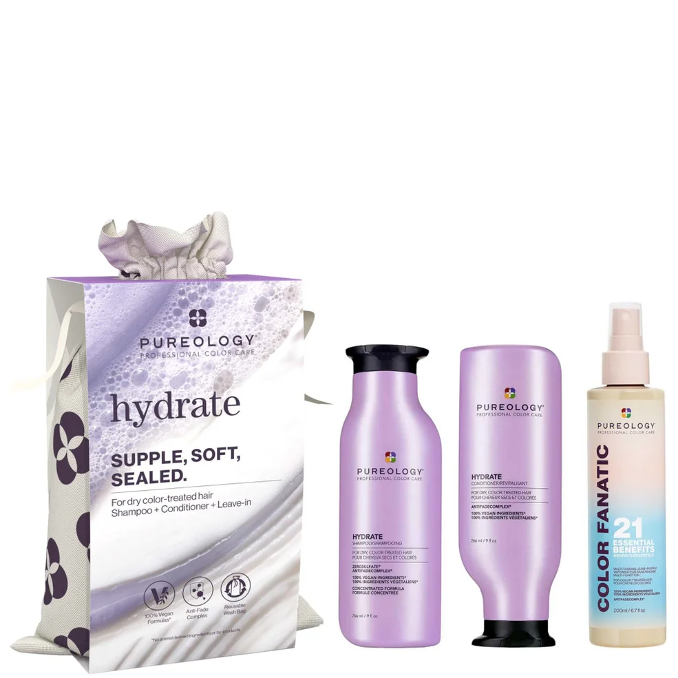 Pureology Hydrate Shampoo Conditioner and Color Fanatic Hair Gift Set For Dry Hair Afbeelding 1