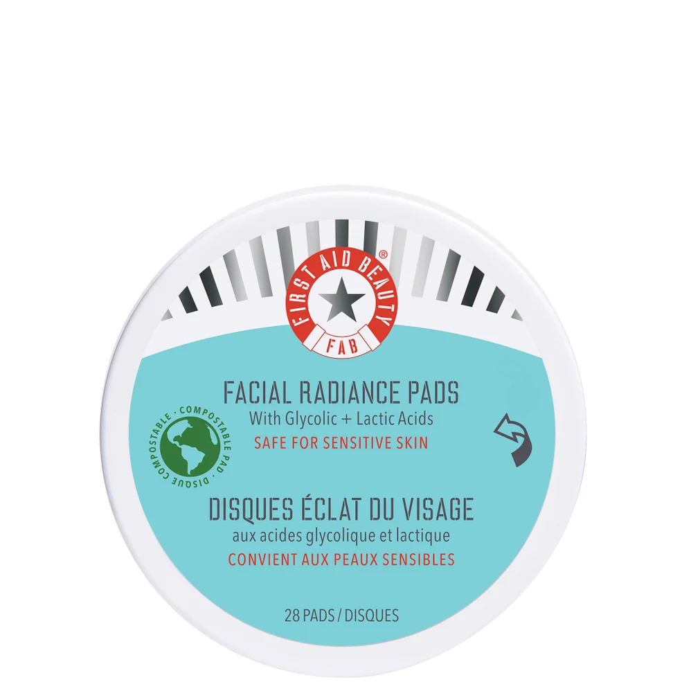 First Aid Beauty Facial Radiance Pads met Glycolzuur en Melkzuren Reisformaat Afbeelding 1