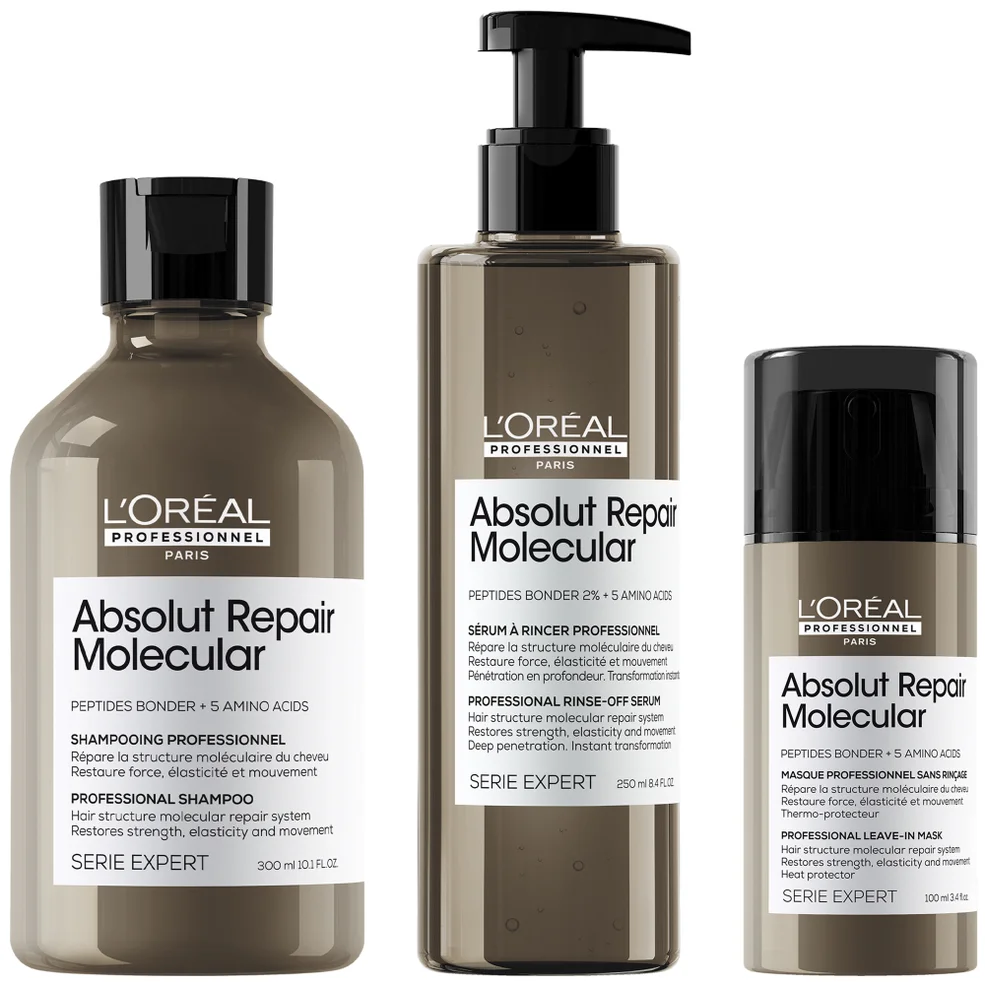 L'Oréal Professionnel Serie Expert Absolut Repair Molecular Shampoo, Rinse-off Serum and Mask Routine for Damaged Hair Afbeelding 1