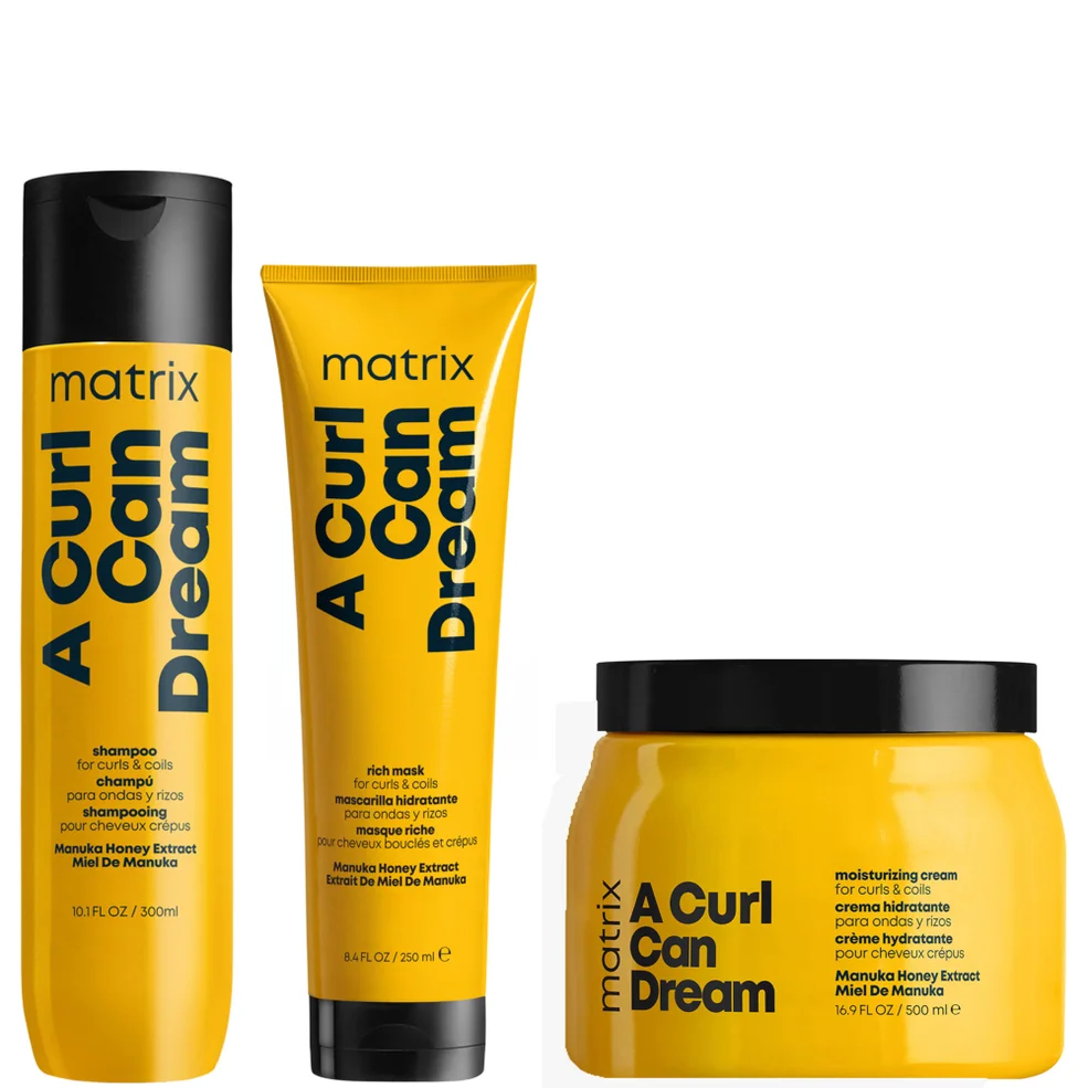 Matrix A Curl Can Dream Manuka Honey Infused Shampoo, Mask and Leave-in Cream Routine for Curls and Coils Afbeelding 1