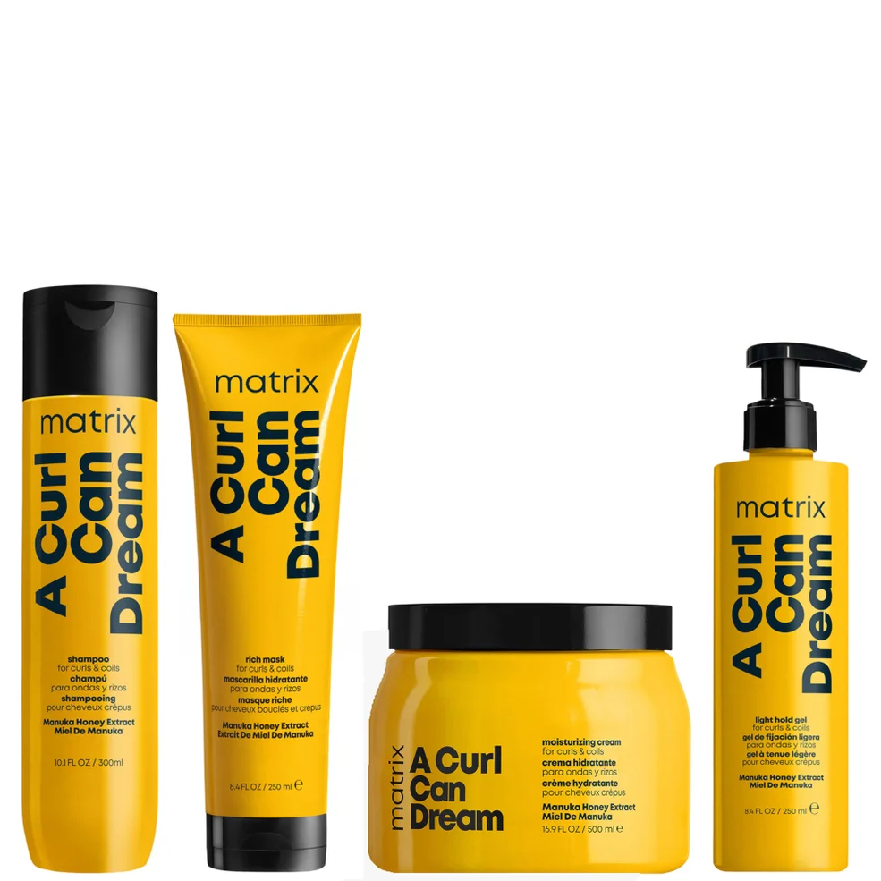 Matrix A Curl Can Dream Manuka Honey Infused Shampoo, Mask, Leave-in Cream and Hair Gel for Curls and Coils Afbeelding 1