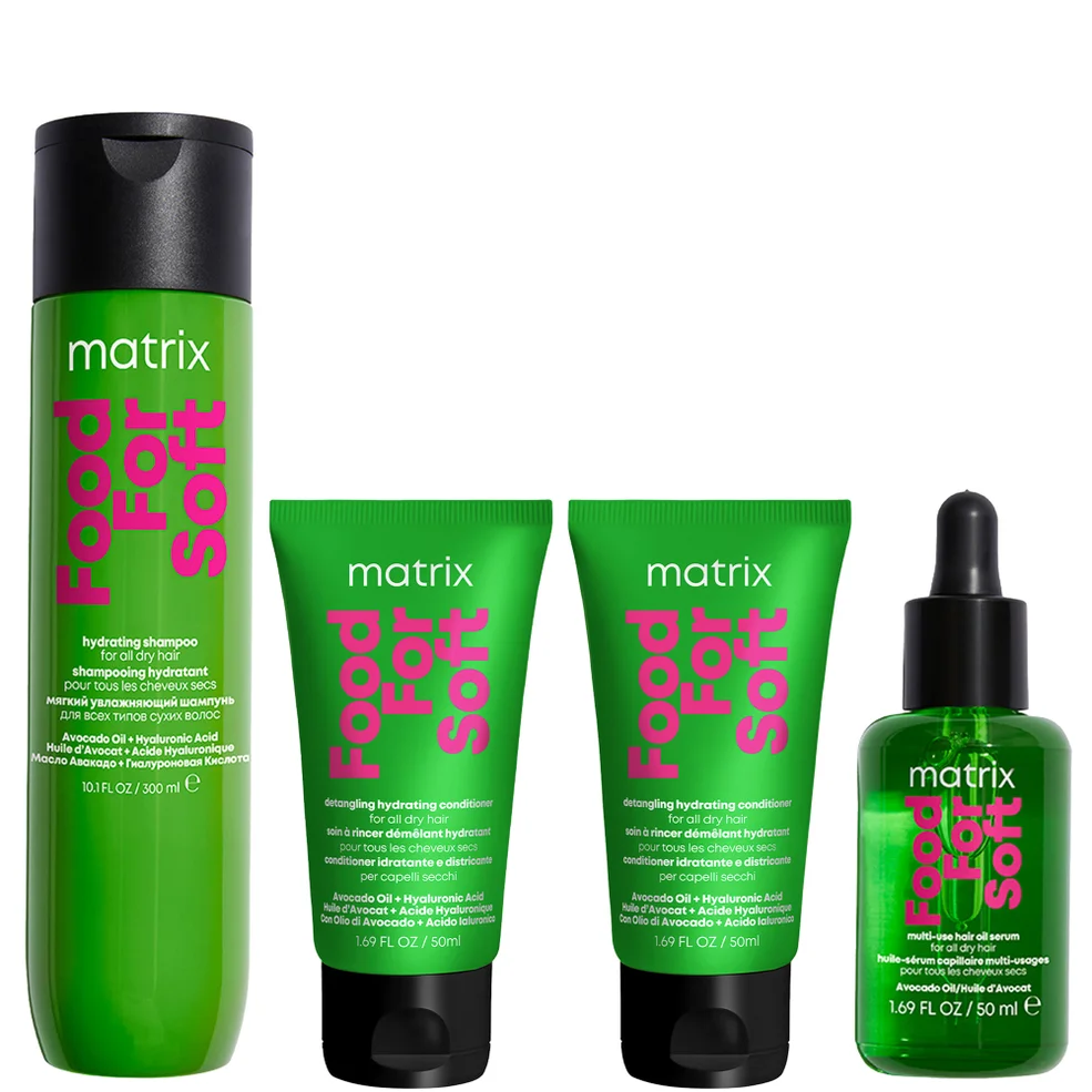 Matrix Food for Soft Shampoo, Oil and 2 x Travel Size Conditioners Bundle with Avocado Oil and Hyaluronic Acid for Dry Hair Afbeelding 1