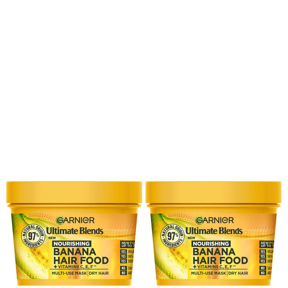 Garnier Ultimate Blends Banana 3-in-1 Dry Hair Mask Duo Afbeelding 1